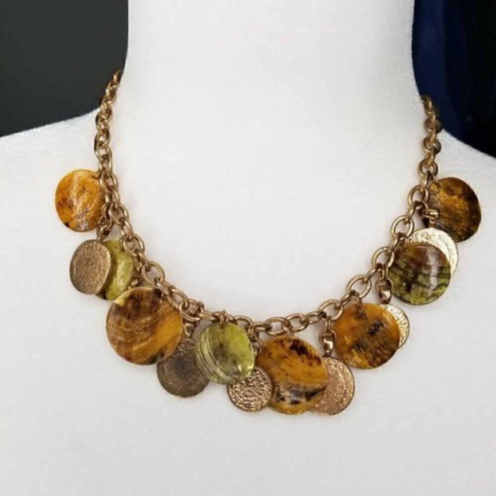 Set of 2 Coin Shell and Beaded Chain Necklace